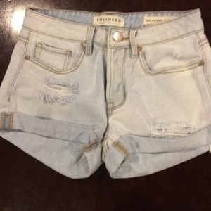 Light ripped jean shorts from bullhead denim co.